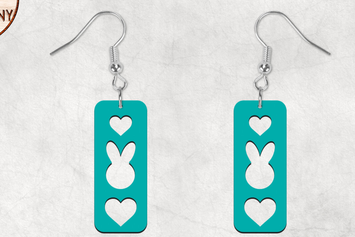 Σετ των 3 Intra απο ξύλο plywood 3mm-4mm πάχος - Πασχαλινά σκουλαρίκια Boho Bunny Δίασταση 3x3 cm INTRAFABR-28928402