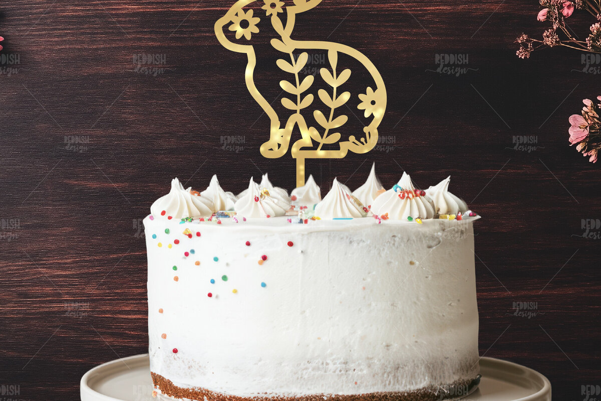 Σετ των 2 Intra απο ξύλο plywood 3mm-4mm πάχος - Πάσχα Μπάνι Κέικ Topper  Δίασταση 15x15 cm INTRAFABR-118741279