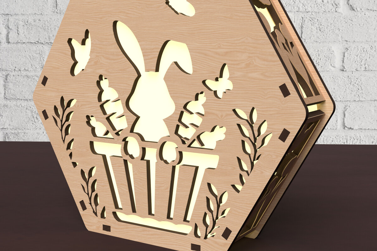 Σετ των 2 Intra απο ξύλο plywood 3mm-4mm πάχος - Λαμπροθήκη Πασχαλινό Λαγουδάκι  Δίασταση 20x20 cm INTRAFABR-116522730