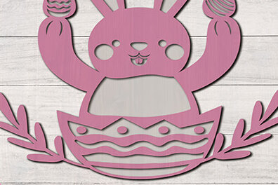 Intra απο ξύλο plywood 3mm-4mm πάχος - Πασχαλινό μπολ με ζαχαρωτά λαγουδάκι Δίασταση 30x20 cm INTRAFABR-16035371