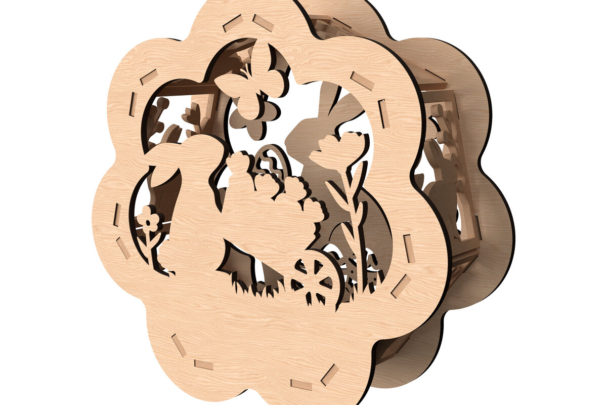 Σετ των 2 Intra απο ξύλο plywood 3mm-4mm πάχος - Λαμπροθήκη Πασχαλινής Λαγουδίτσας  Δίασταση 30x20 cm INTRAFABR-114142751