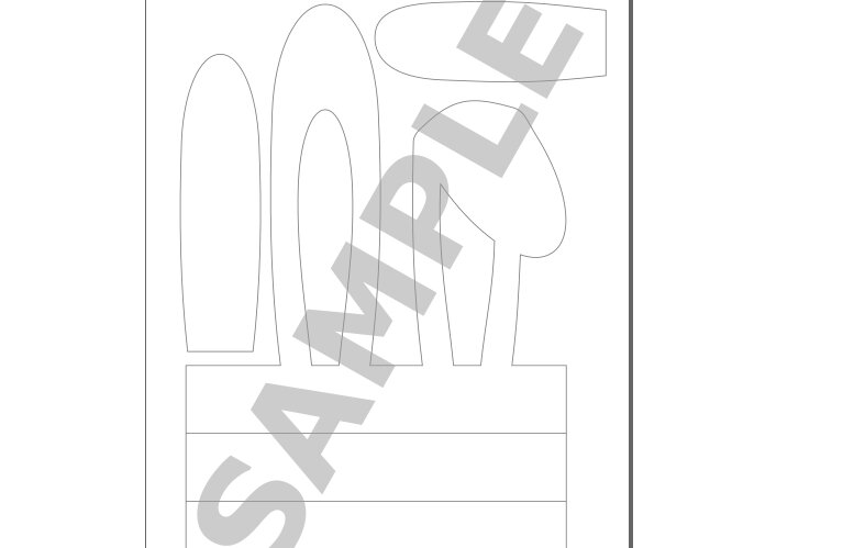 Σετ των 2 Intra απο ξύλο plywood 3mm-4mm πάχος - Πρότυπο κεφαλόδεσμου με αυτιά λαγουδάκι του Πάσχα Δίασταση 15x15 cm INTRAFABR-26275097