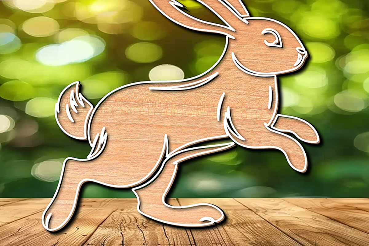 Σετ των 3 Intra απο ξύλο plywood 3mm-4mm πάχος -  σχεδίασης Easter Bunny Laser-Cut Δίασταση 6x6 cm INTRAFABR-117490613