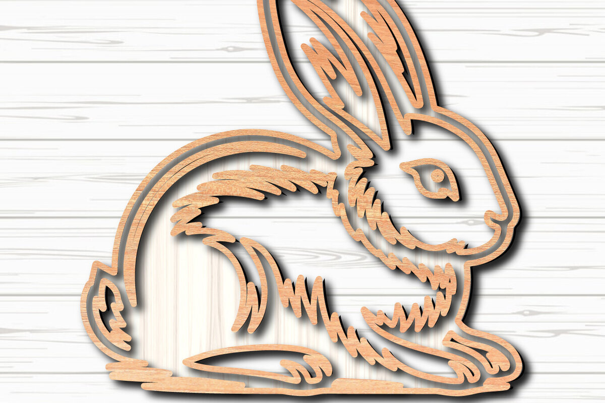 Σετ των 3 Intra απο ξύλο plywood 3mm-4mm πάχος -  σχεδίασης Easter Bunny Laser-Cut Δίασταση 6x6 cm INTRAFABR-117490623