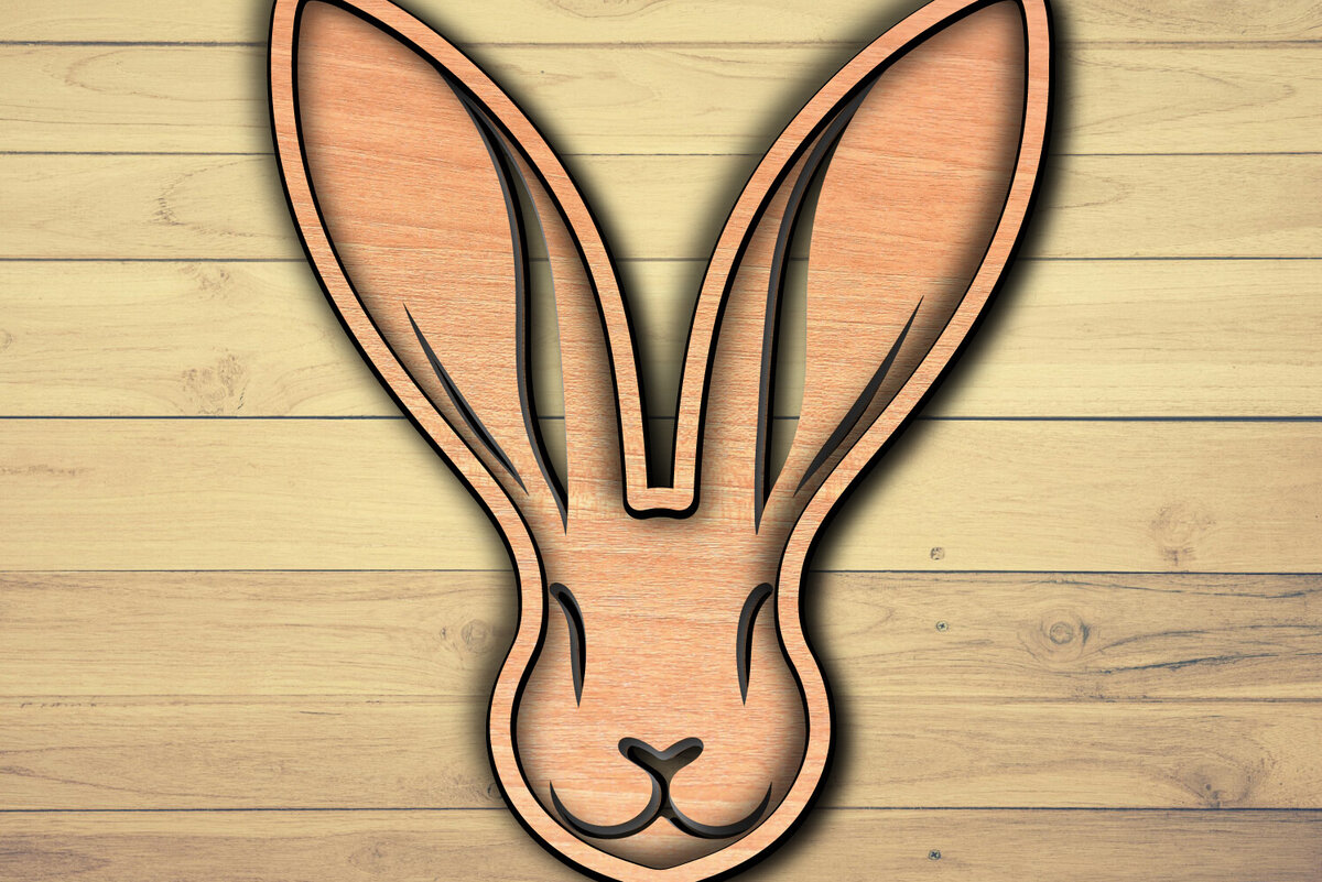 Σετ των 3 Intra απο ξύλο plywood 3mm-4mm πάχος -  σχεδίασης Easter Bunny Laser-Cut Δίασταση 6x6 cm INTRAFABR-117490658