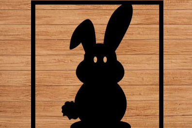 Intra απο ξύλο plywood 3mm-4mm πάχος - Πασχαλινό λαγουδάκι με λέιζερ   Δίασταση 40x50 cm INTRAFABR-66917872