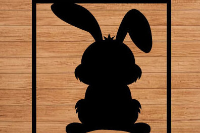 Intra απο ξύλο plywood 3mm-4mm πάχος - Easter Bunny Laser Μεταλλική διακόσμηση τοίχου Τέχνη Δίασταση 40x50 cm INTRAFABR-66917567