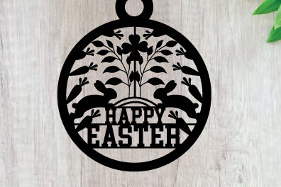 Intra απο ξύλο plywood 3mm-4mm πάχος - Easter Bunny Metal Sing Laser Sing  Δίασταση 40x50 cm INTRAFABR-92274946
