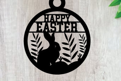 Intra απο ξύλο plywood 3mm-4mm πάχος - Easter Bunny Metal Sing Laser Sing  Δίασταση 40x50 cm INTRAFABR-92275078