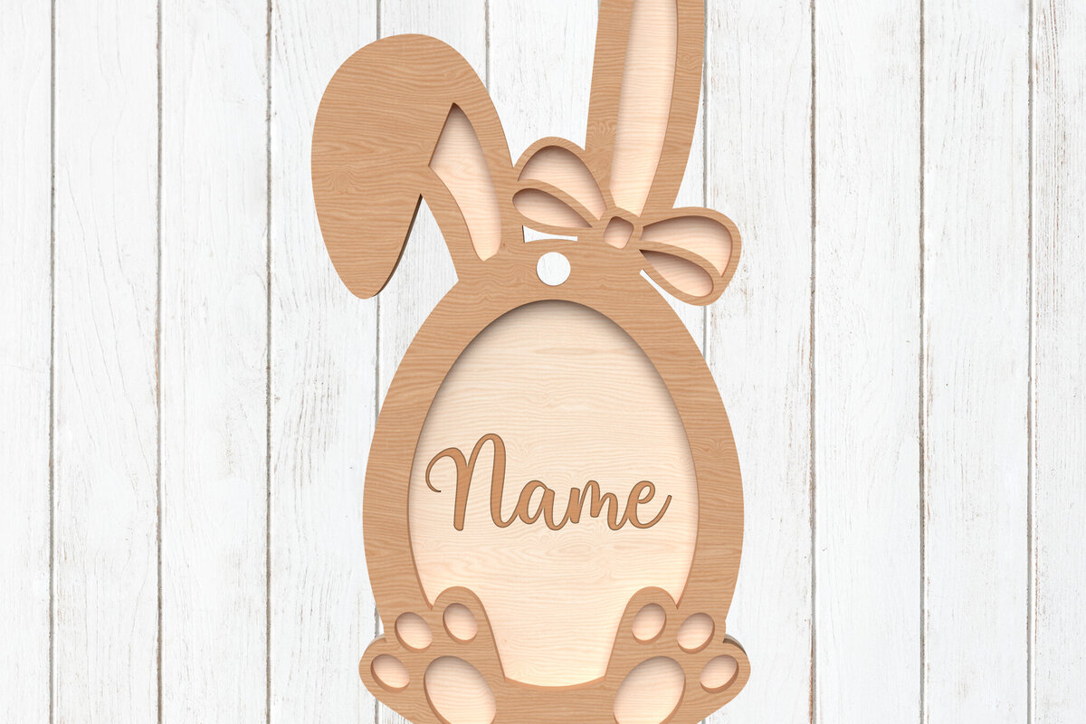 Σετ των 3 Intra απο ξύλο plywood 3mm-4mm πάχος - Στολίδι για το όνομα του λαγουδάκι του Πάσχα Δίασταση 6x6 cm INTRAFABR-114260286