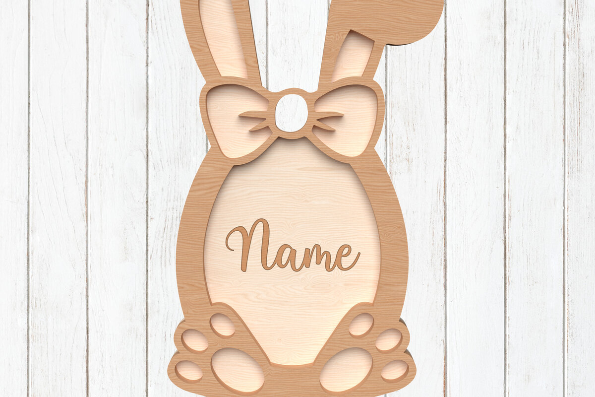 Σετ των 3 Intra απο ξύλο plywood 3mm-4mm πάχος - Στολίδι για το όνομα του λαγουδάκι του Πάσχα Δίασταση 6x6 cm INTRAFABR-114260229