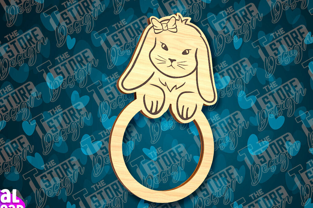 Σετ των 2 Intra απο ξύλο plywood 3mm-4mm πάχος - Πασχαλινά δαχτυλίδια χαρτοπετσέτας με λέιζερ Δίασταση 15x15 cm INTRAFABR-90511245