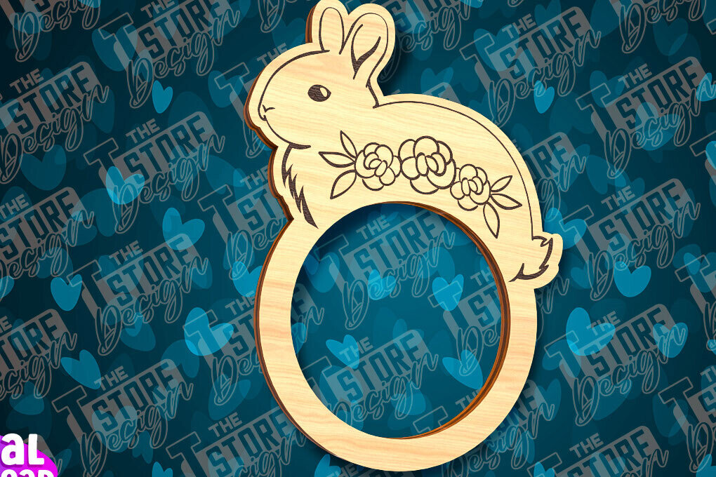 Σετ των 2 Intra απο ξύλο plywood 3mm-4mm πάχος - Πασχαλινά δαχτυλίδια χαρτοπετσέτας με λέιζερ Δίασταση 15x15 cm INTRAFABR-90511257