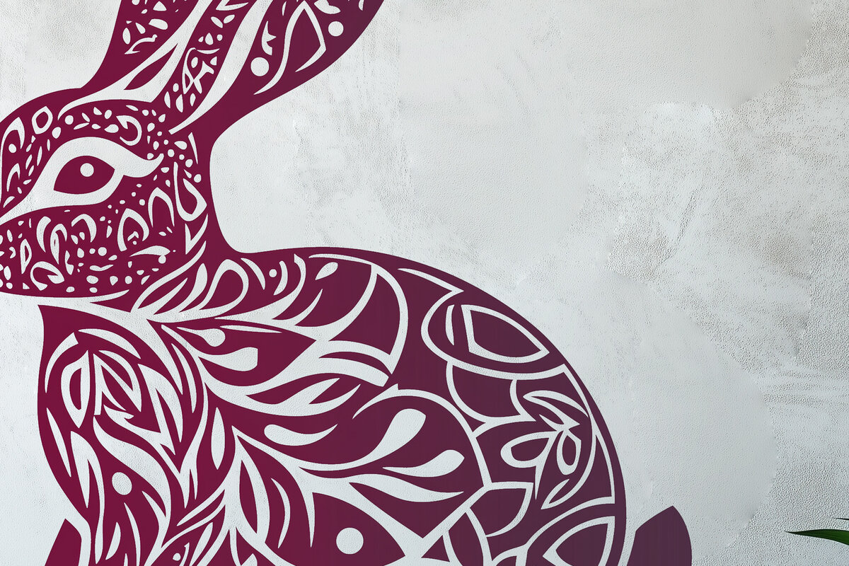 Σετ των 3 Intra απο ξύλο plywood 3mm-4mm πάχος - Πασχαλινό λαγουδάκι Paper Cut  Cut  Δίασταση 4x4 cm INTRAFABR-115507300