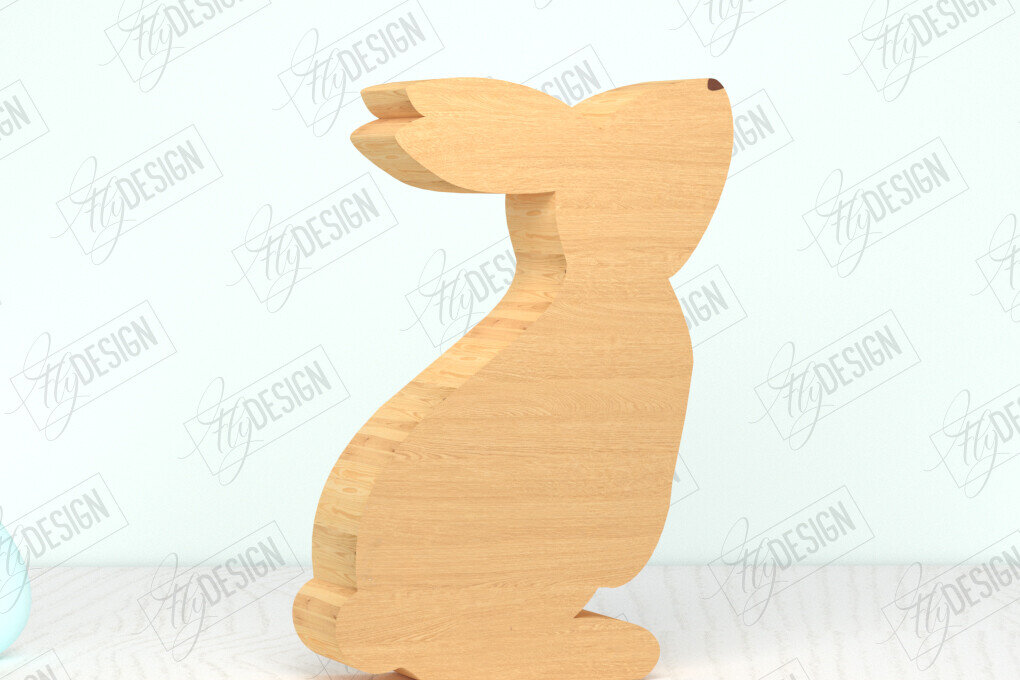 Σετ των 2 Intra απο ξύλο plywood 3mm-4mm πάχος - Πασχαλινό λαγουδάκι Ξύλινο ντεκόρ | Διακόσμηση σπιτιού Δίασταση 15x15 cm INTRAFABR-118278796