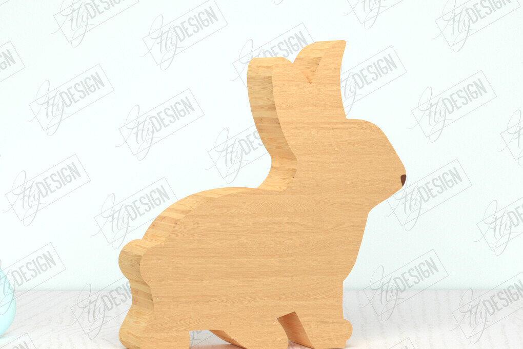 Σετ των 2 Intra απο ξύλο plywood 3mm-4mm πάχος - Πασχαλινό λαγουδάκι Ξύλινο ντεκόρ | Διακόσμηση σπιτιού Δίασταση 15x15 cm INTRAFABR-118278801