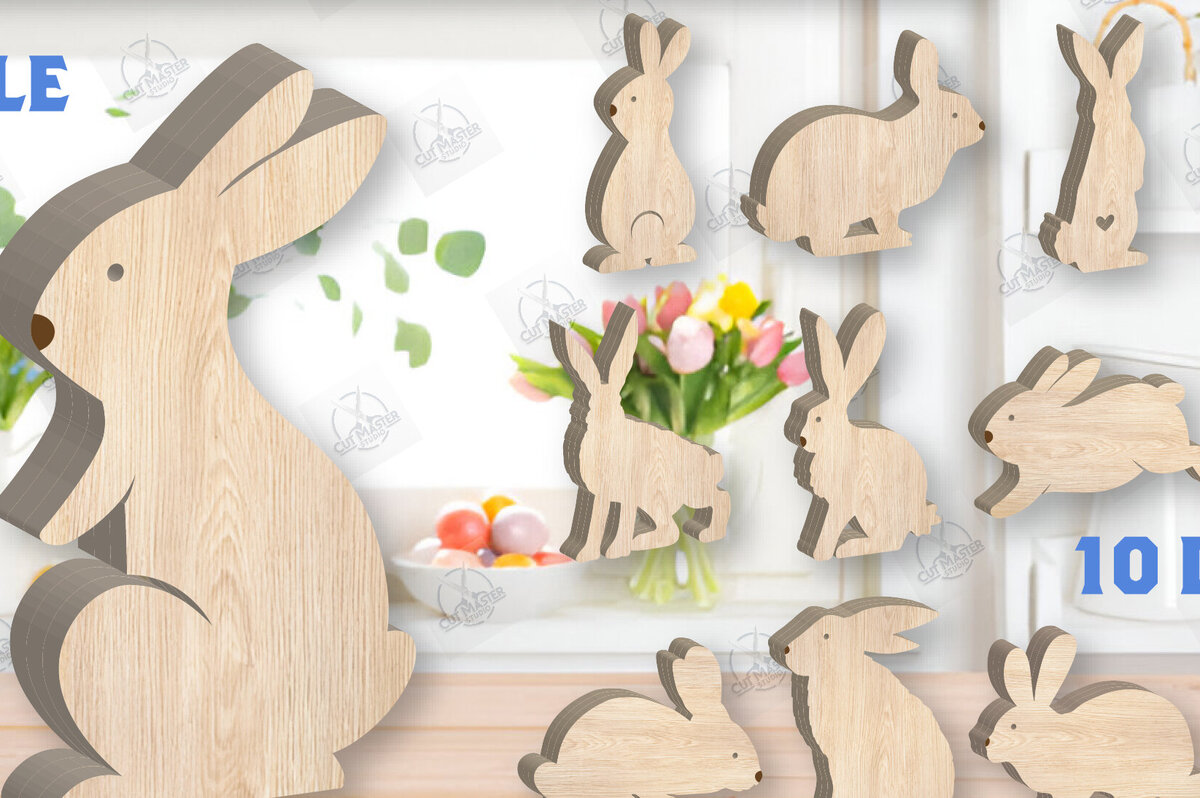 Σετ των 2 Intra απο ξύλο plywood 3mm-4mm πάχος - Πασχαλινό Μπάνι Ξύλινη Διακόσμηση  Πακέτο Δίασταση 15x15 cm INTRAFABR-118835829