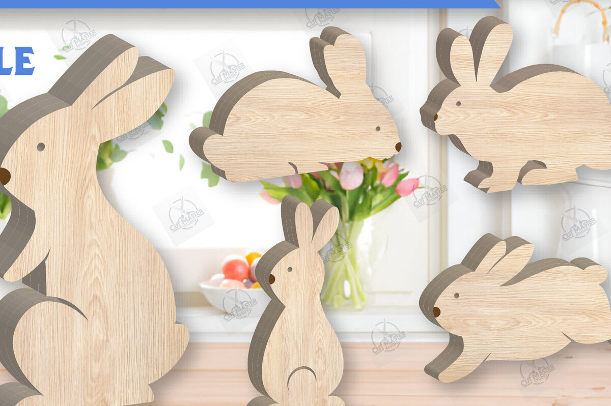 Σετ των 2 Intra απο ξύλο plywood 3mm-4mm πάχος - Πασχαλινό Μπάνι Ξύλινη Διακόσμηση  Πακέτο Δίασταση 15x15 cm INTRAFABR-118835765