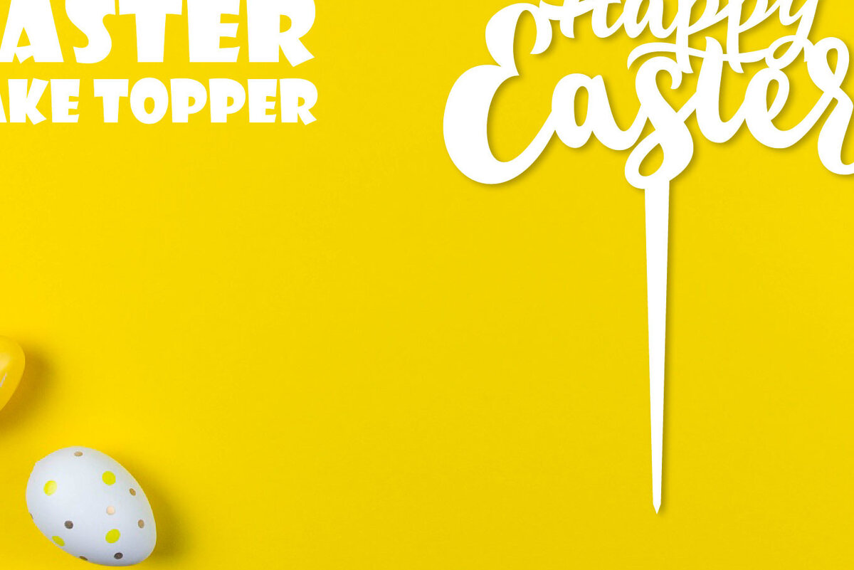 Σετ των 2 Intra απο ξύλο plywood 3mm-4mm πάχος - Πασχαλινό κέικ Topper. Καλό Πάσχα . Δίασταση 15x15 cm INTRAFABR-25861986