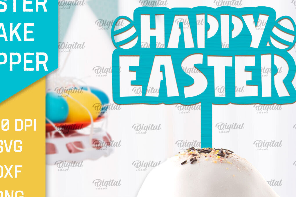 Σετ των 2 Intra απο ξύλο plywood 3mm-4mm πάχος - Πασχαλινό κέικ Topper  Laser Cut Δίασταση 15x15 cm INTRAFABR-93076706