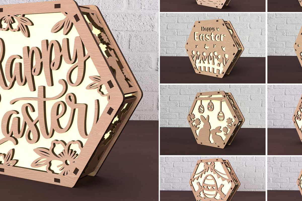 Σετ των 2 Intra απο ξύλο plywood 3mm-4mm πάχος - Πασχαλινή λαμπάδα Πακέτο κοπής με λέιζερ Δίασταση 20x20 cm INTRAFABR-116522775