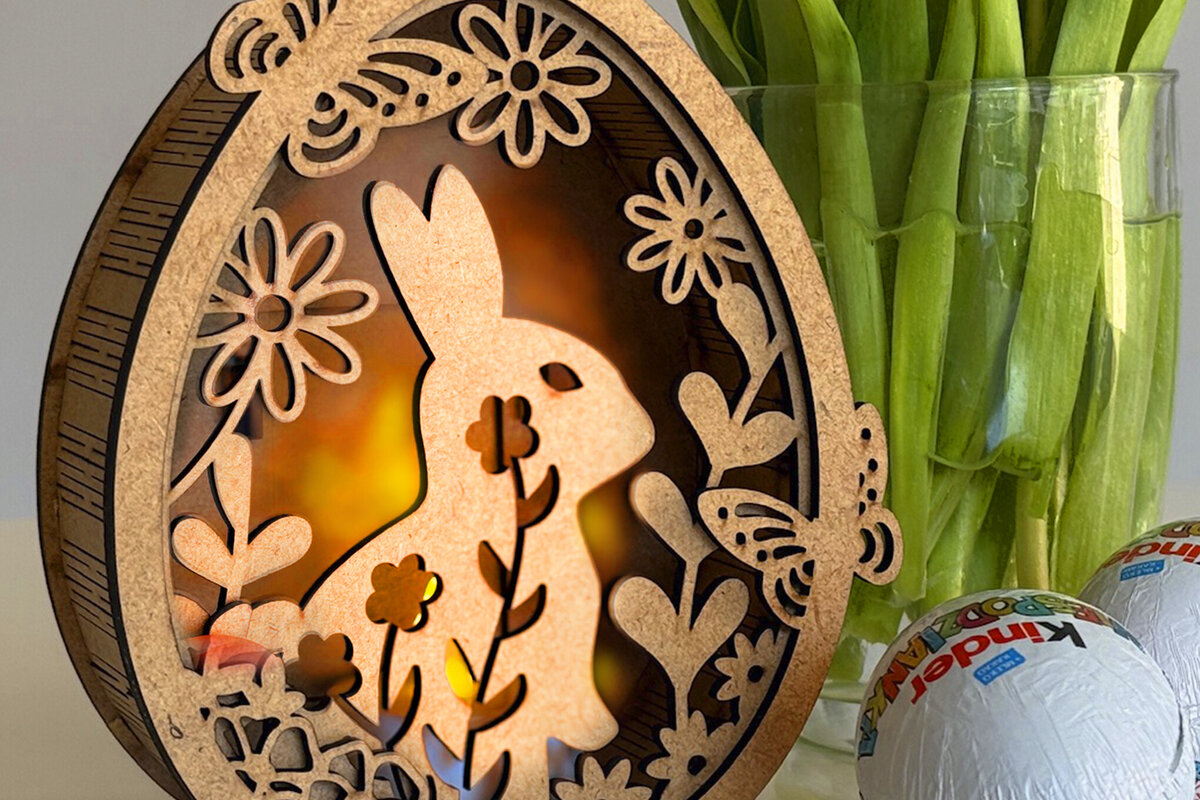 Σετ των 3 Intra απο ξύλο plywood 3mm-4mm πάχος - Σετ πασχαλινής λαμπάδας Δίασταση 5x5 cm INTRAFABR-118476726