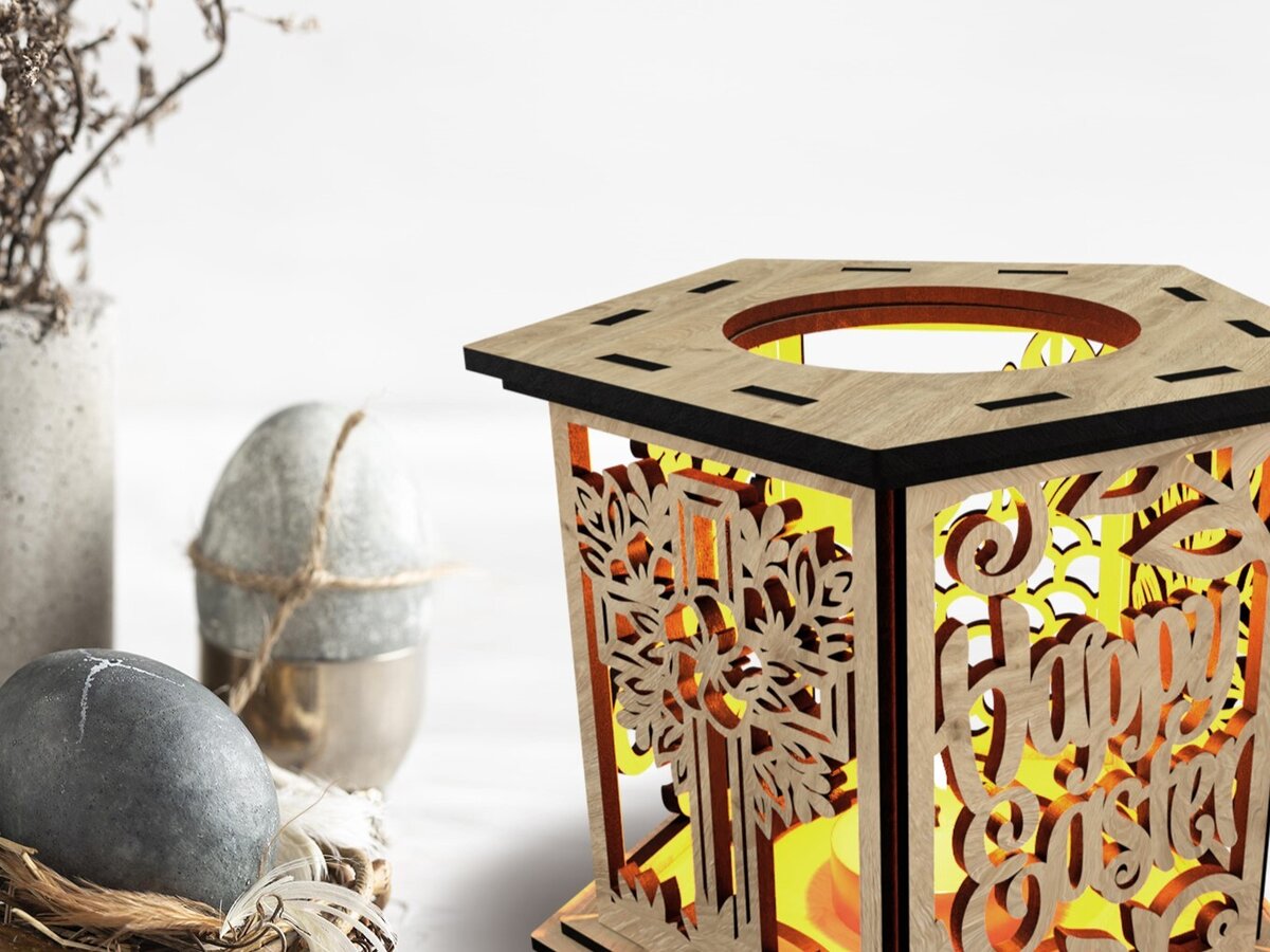 Σετ των 3 Intra απο ξύλο plywood 3mm-4mm πάχος - Πασχαλινή λαμπάδα Δίασταση 4x4 cm INTRAFABR-117639395