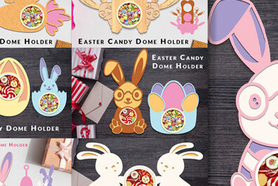 Σετ των 3 Intra απο ξύλο plywood 3mm-4mm πάχος - Πακέτο  Dome Holder Easter Candy Δίασταση 15x15 cm INTRAFABR-64118474