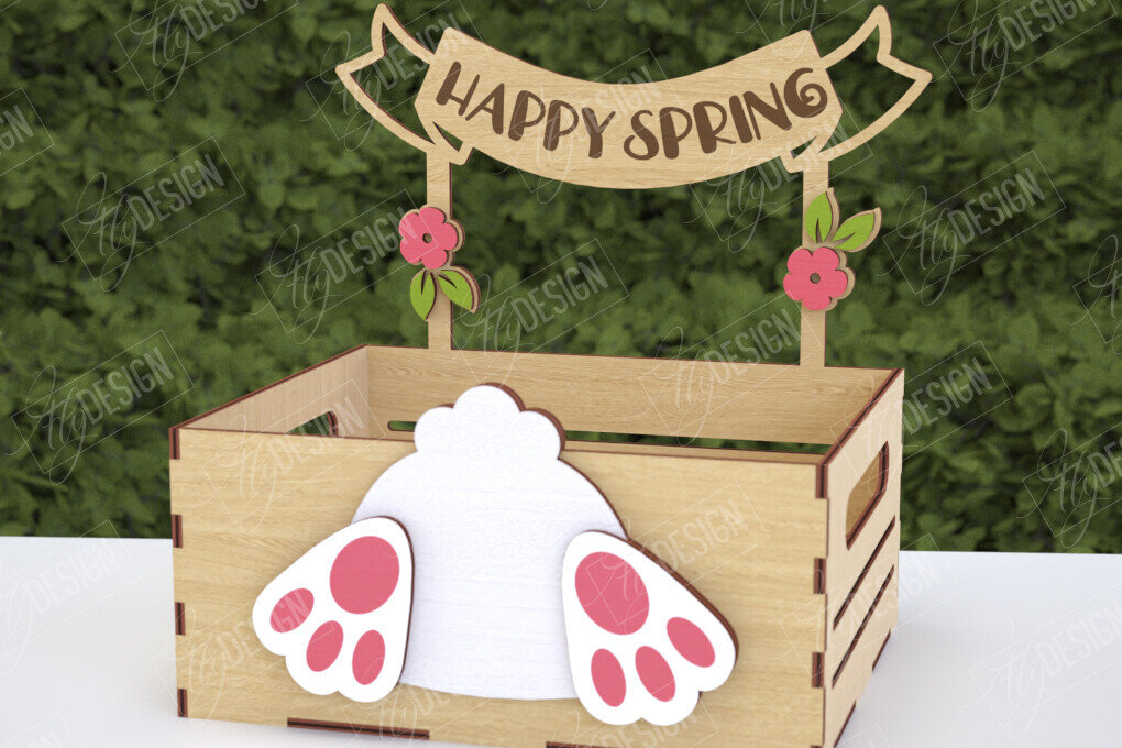 Σετ των 2 Intra απο ξύλο plywood 3mm-4mm πάχος - Πασχαλινή καραμέλα | Κουτί καραμέλας Δίασταση 15x15 cm INTRAFABR-116149417