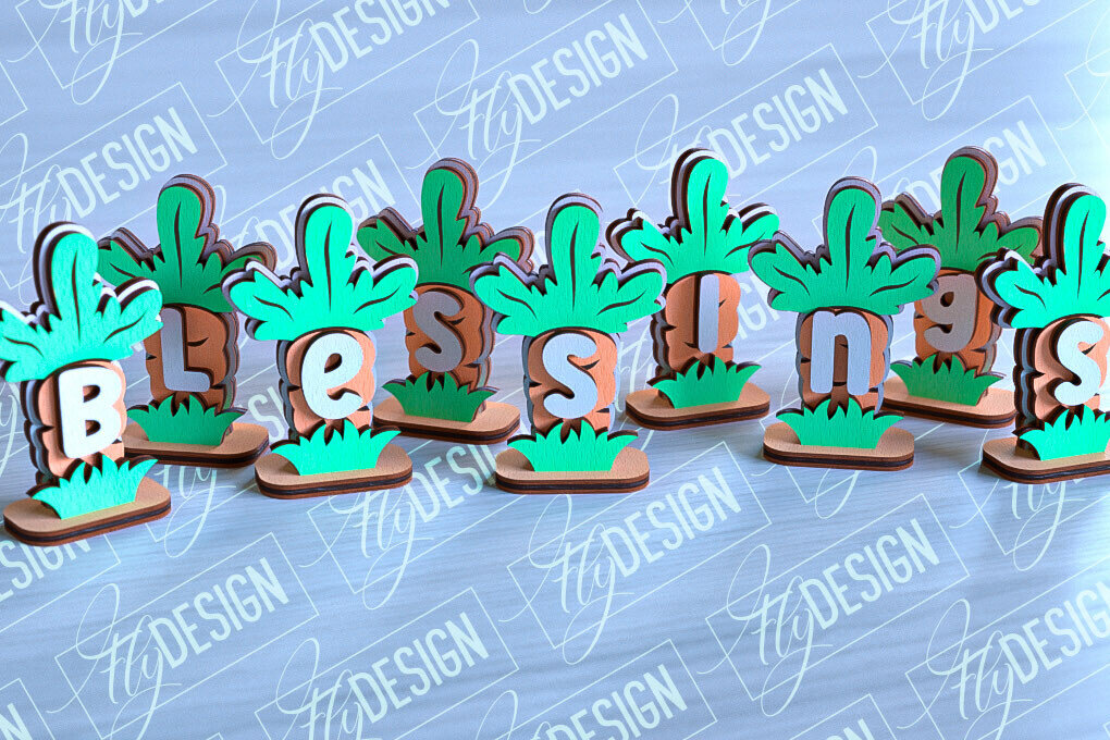 Σετ των 2 Intra απο ξύλο plywood 3mm-4mm πάχος - Πασχαλινά καρότα | Σχέδιο κοπής με λέιζερ Δίασταση 15x15 cm INTRAFABR-91069120