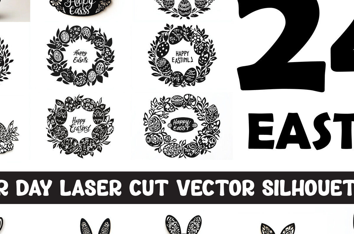 Σετ των 3 Intra απο ξύλο plywood 3mm-4mm πάχος - Πασχαλινή σιλουέτα με λέιζερ για την ημέρα του Πάσχα Δίασταση 15x15 cm INTRAFABR-117698987