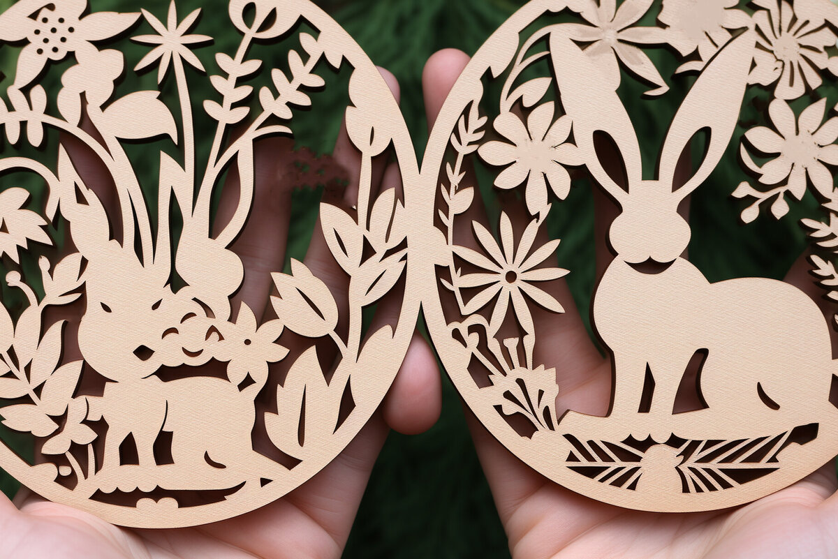 Σετ των 3 Intra απο ξύλο plywood 3mm-4mm πάχος - Πακέτο  Cut Laser Day Easter Day Δίασταση 4x4 cm INTRAFABR-90095326