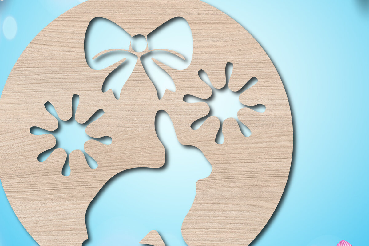 Σετ των 2 Intra απο ξύλο plywood 3mm-4mm πάχος - Διακόσμηση/ετικέτα κοπής με λέιζερ την ημέρα του Πάσχα Δίασταση 15x15 cm INTRAFABR-25539391