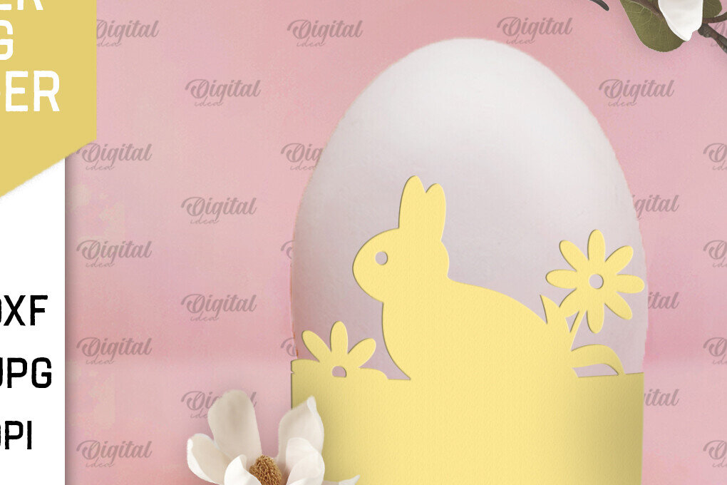 Σετ των 2 Intra απο ξύλο plywood 3mm-4mm πάχος - Πασχαλινή διακόσμηση . Αυγοθήκη Χαρτί κοπής Δίασταση 15x15 cm INTRAFABR-90505366