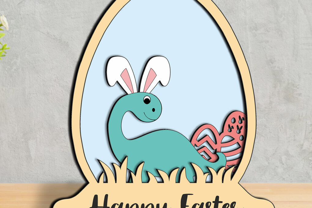 Σετ των 2 Intra απο ξύλο plywood 3mm-4mm πάχος - Πασχαλινή διακόσμηση σπιτιού Dino Globe  Δίασταση 15x15 cm INTRAFABR-118957435