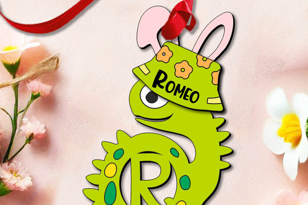 Σετ των 3 Intra απο ξύλο plywood 3mm-4mm πάχος - Πασχαλινό Dino Letter R Στολίδι Κρεμάστρα  Δίασταση 6x6 cm INTRAFABR-112302879