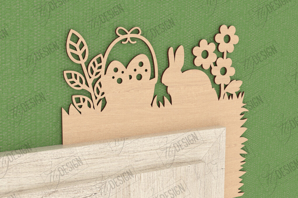 Σετ των 2 Intra απο ξύλο plywood 3mm-4mm πάχος - Πασχαλινή Πόρτα Γωνία | Διακόσμηση Τοίχων | CNC Δίασταση 15x15 cm INTRAFABR-117429393