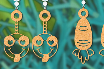 Σετ των 3 Intra απο ξύλο plywood 3mm-4mm πάχος - Πασχαλινά σκουλαρίκια Laser Cut  Δίασταση 3x3 cm INTRAFABR-62957059