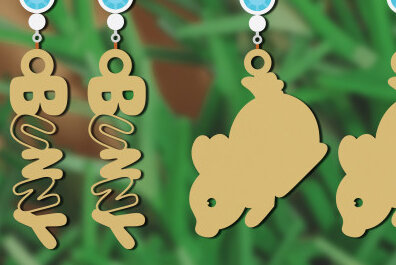 Σετ των 3 Intra απο ξύλο plywood 3mm-4mm πάχος - Πασχαλινά σκουλαρίκια Laser Cut  Δίασταση 3x3 cm INTRAFABR-62957071