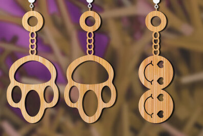 Σετ των 3 Intra απο ξύλο plywood 3mm-4mm πάχος - Πασχαλινά σκουλαρίκια Laser Cut  Δίασταση 3x3 cm INTRAFABR-63164898