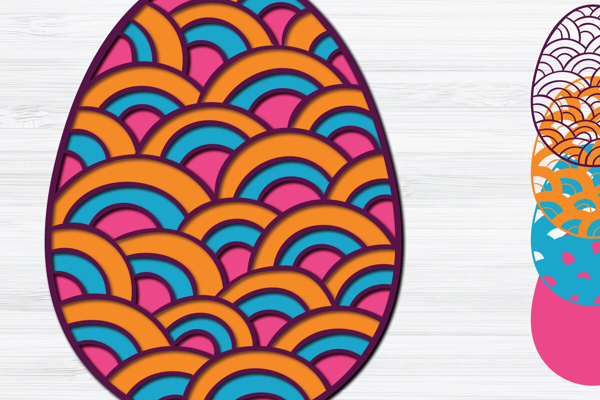 Σετ των 2 Intra απο ξύλο plywood 3mm-4mm πάχος - Πασχαλινό αυγό 3d Paper Cut   Δίασταση 1200x1200 cm INTRAFABR-26036109