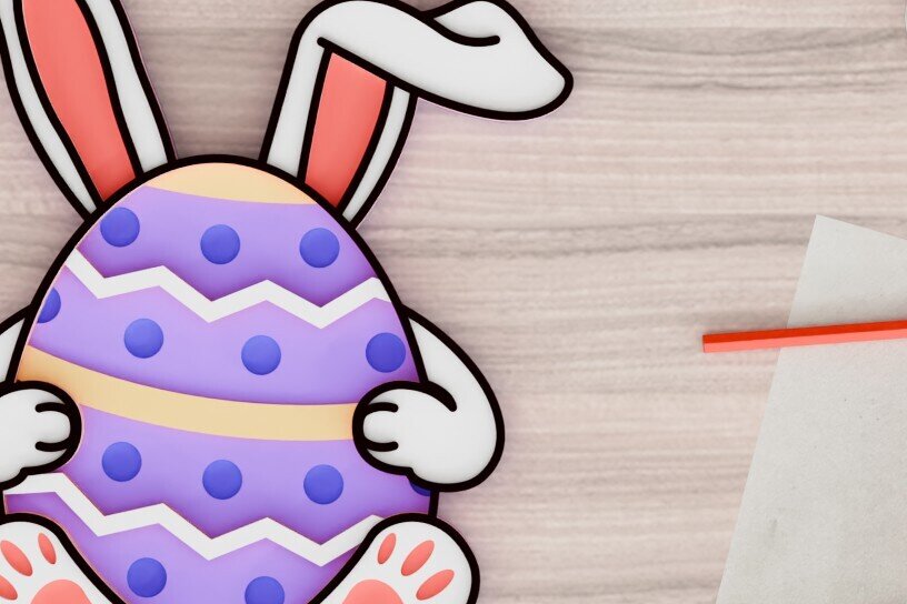 Σετ των 2 Intra απο ξύλο plywood 3mm-4mm πάχος -  3d  Laser Crafting Easter Egg Δίασταση 20x25 cm INTRAFABR-92587075