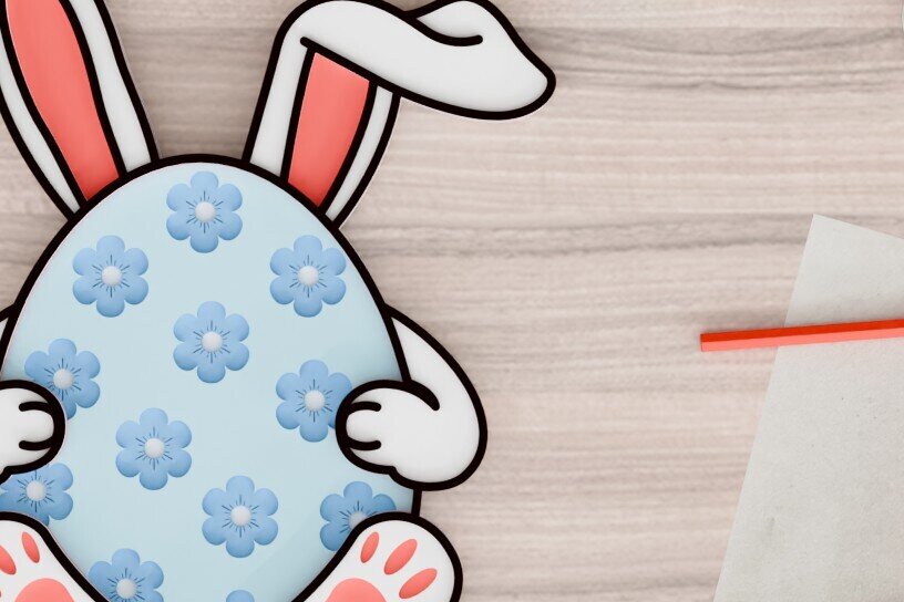 Σετ των 2 Intra απο ξύλο plywood 3mm-4mm πάχος -  3d  Laser Crafting Easter Egg Δίασταση 20x25 cm INTRAFABR-92587429