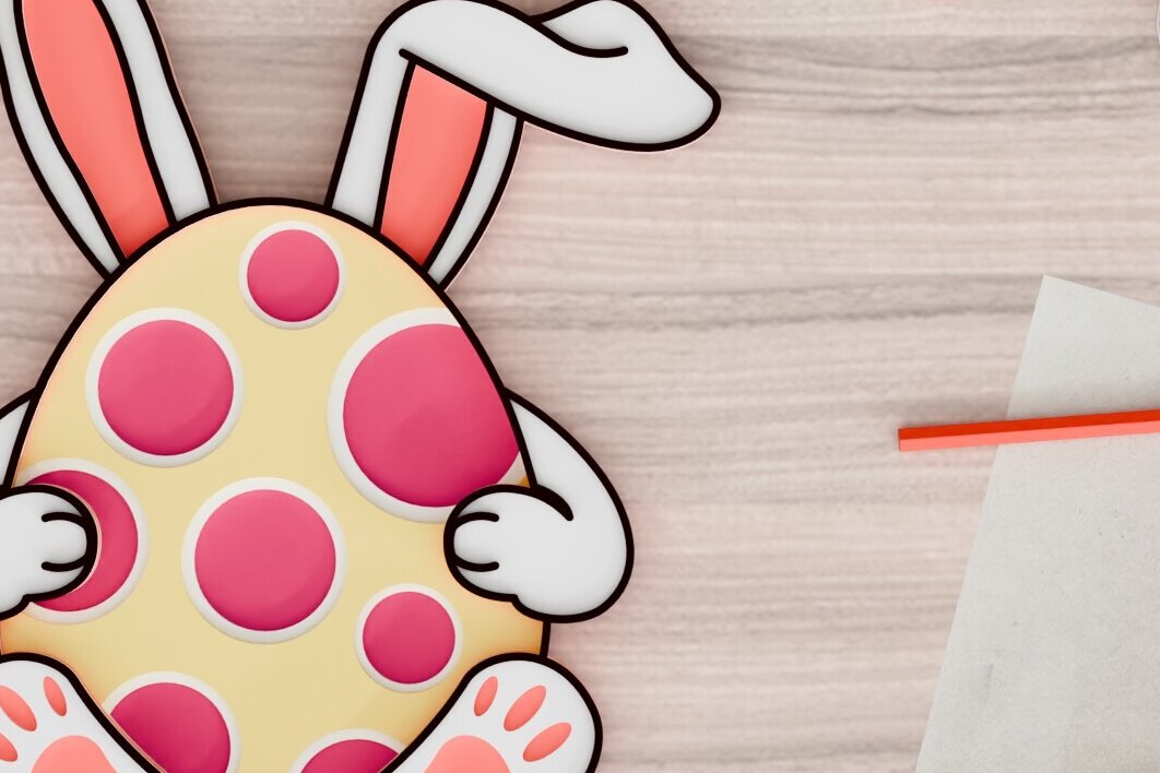 Σετ των 2 Intra απο ξύλο plywood 3mm-4mm πάχος -  3d  Laser Crafting Easter Egg Δίασταση 20x25 cm INTRAFABR-92358539