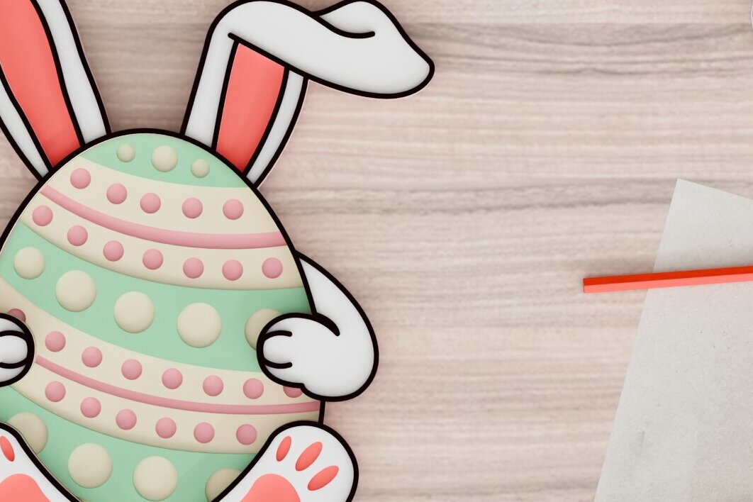 Σετ των 2 Intra απο ξύλο plywood 3mm-4mm πάχος -  3d  Laser Crafting Easter Egg Δίασταση 20x25 cm INTRAFABR-92358609