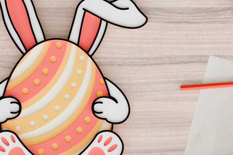 Σετ των 2 Intra απο ξύλο plywood 3mm-4mm πάχος -  3d  Laser Crafting Easter Egg Δίασταση 20x25 cm INTRAFABR-92506558