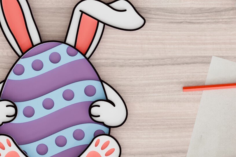 Σετ των 2 Intra απο ξύλο plywood 3mm-4mm πάχος -  3d  Laser Crafting Easter Egg Δίασταση 20x25 cm INTRAFABR-92506591