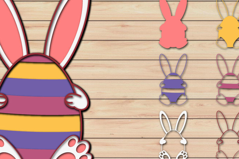 Σετ των 2 Intra απο ξύλο plywood 3mm-4mm πάχος - Πασχαλινό αυγό 3D  Χαρτί κοπής Πολυστρωματικό Δίασταση 15x15 cm INTRAFABR-65484733