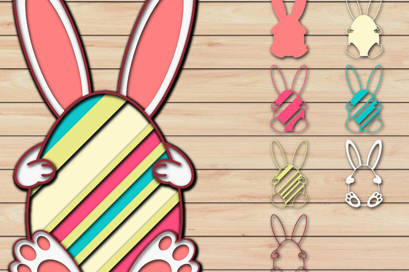 Σετ των 2 Intra απο ξύλο plywood 3mm-4mm πάχος - Πασχαλινό αυγό 3D  Χαρτί κοπής Πολυστρωματικό Δίασταση 15x15 cm INTRAFABR-65485620