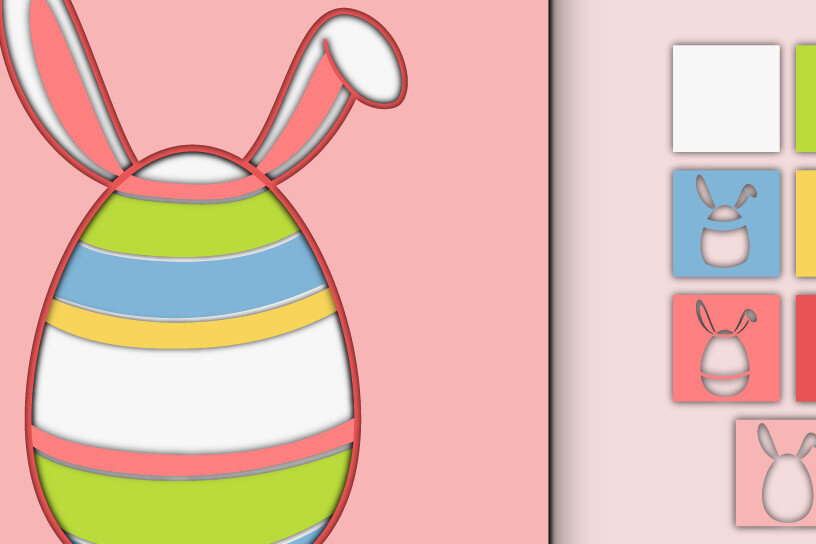 Σετ των 2 Intra απο ξύλο plywood 3mm-4mm πάχος - Πασχαλινό αυγό 3D  Χαρτί κοπής Πολυστρωματικό Δίασταση 15x15 cm INTRAFABR-60244857